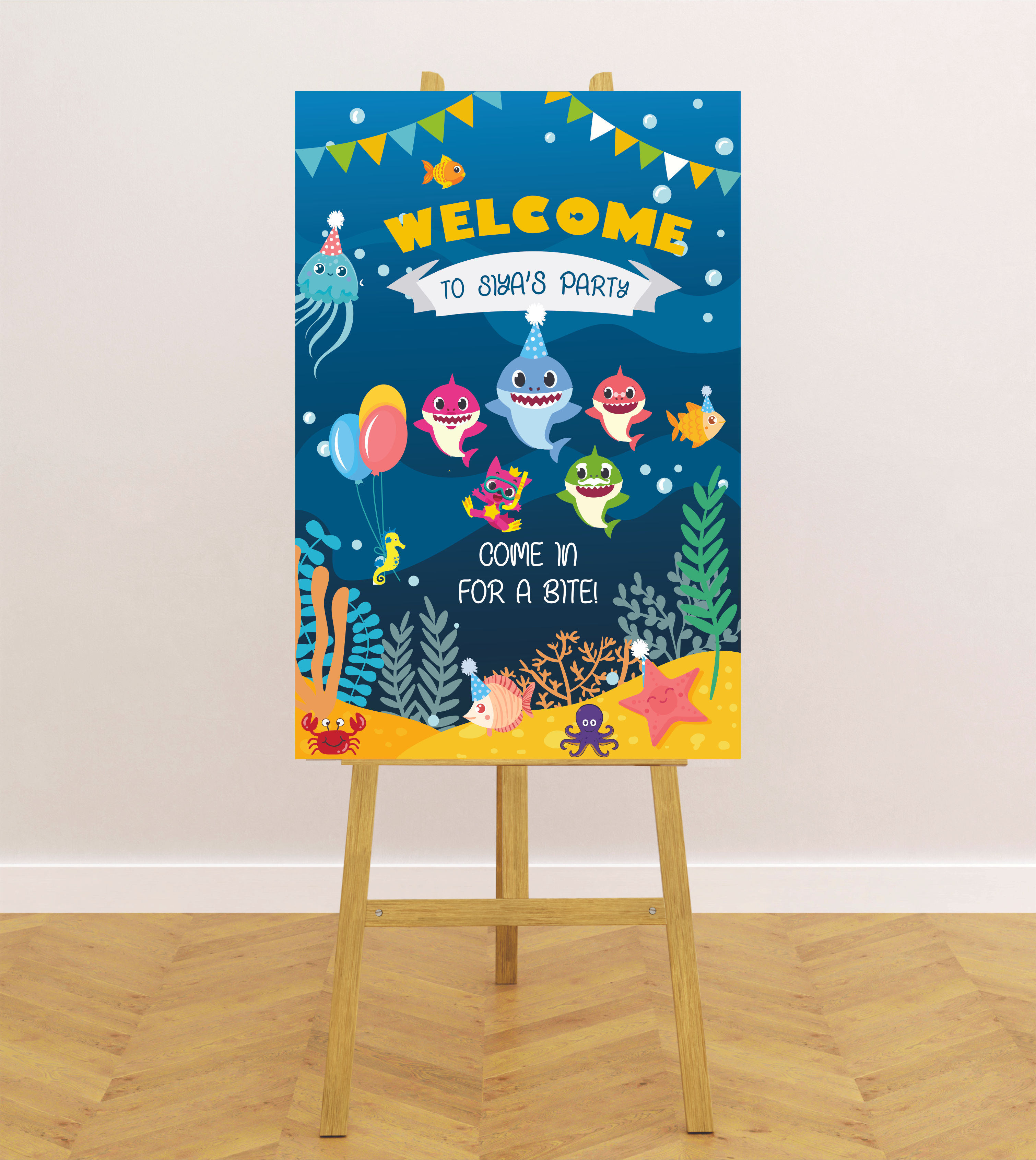 Baby Shark Birthday Welcome Board