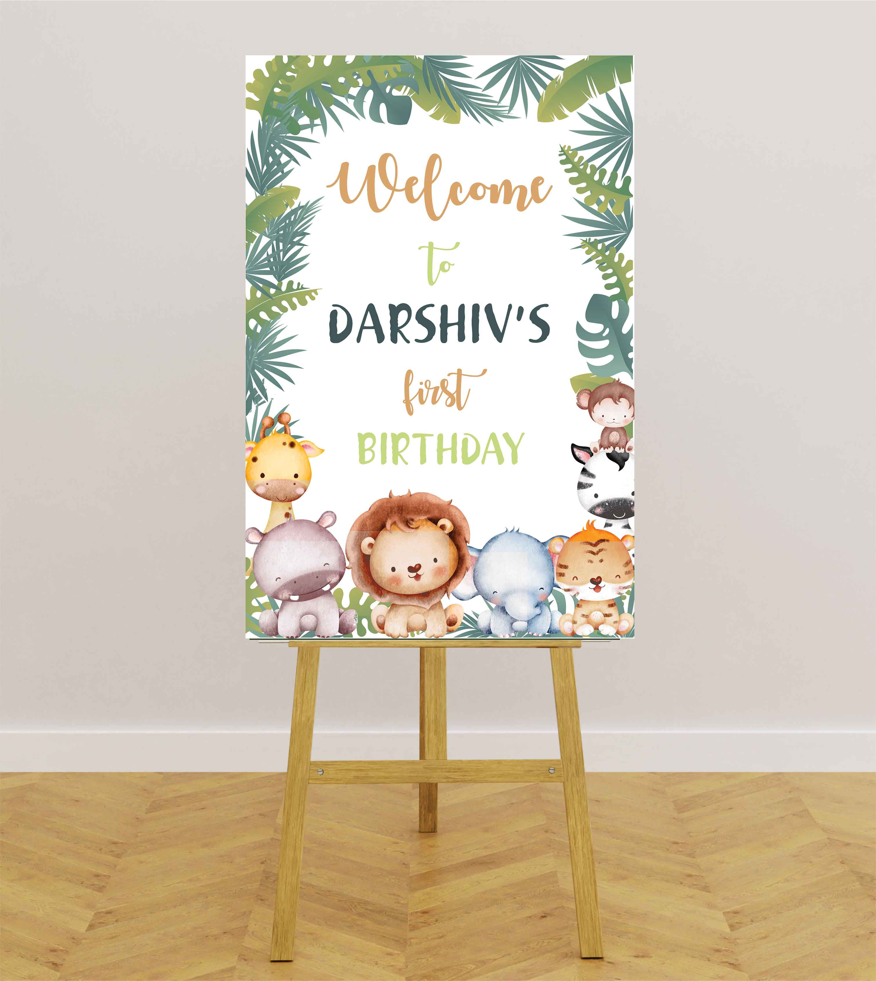 Jungle Birthday party Welcome Board