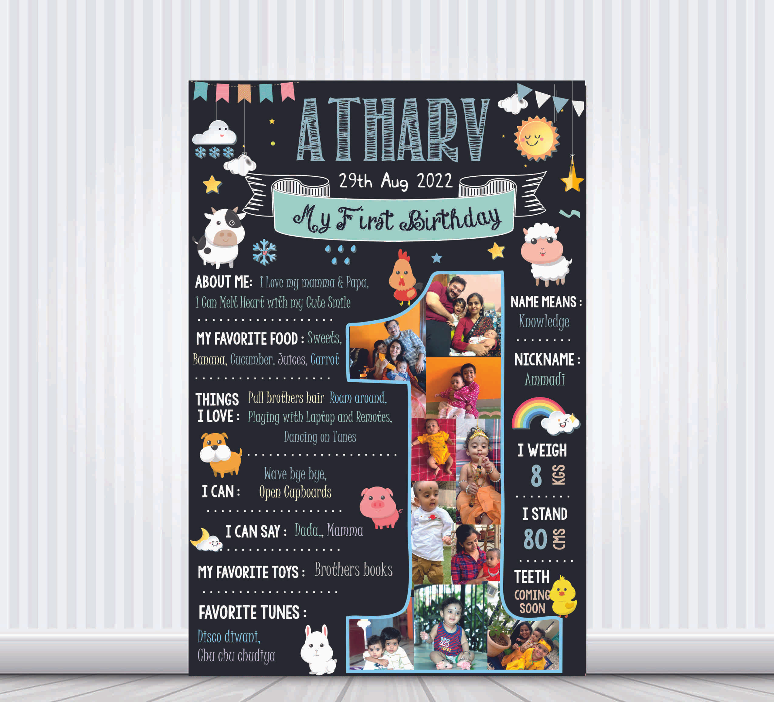 Farm Animals Theme Photo Milestone Poster