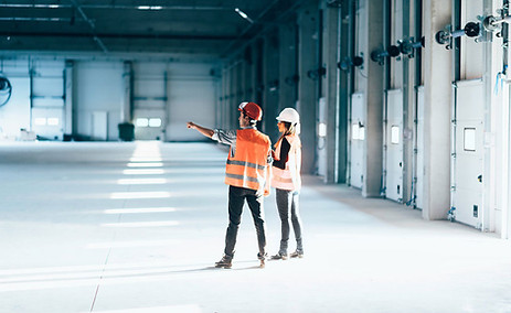 Safety technicians auditing a small business for WHS and safety risk management
