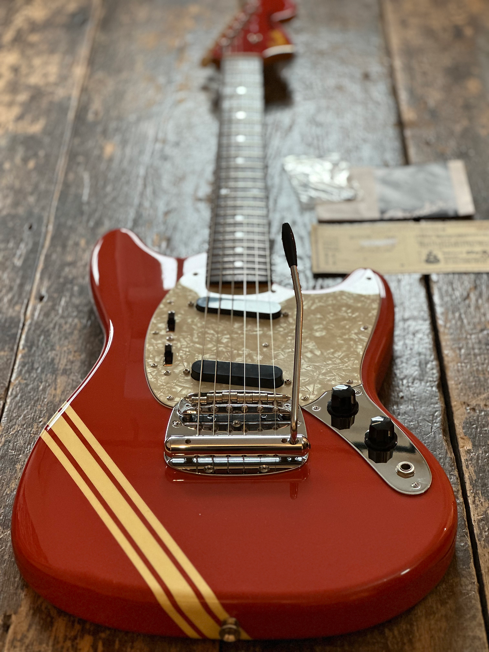 Fender Mustang 1973 RI Competiton Edition Fiesta Red w/ Matching H/S MIJ 2012