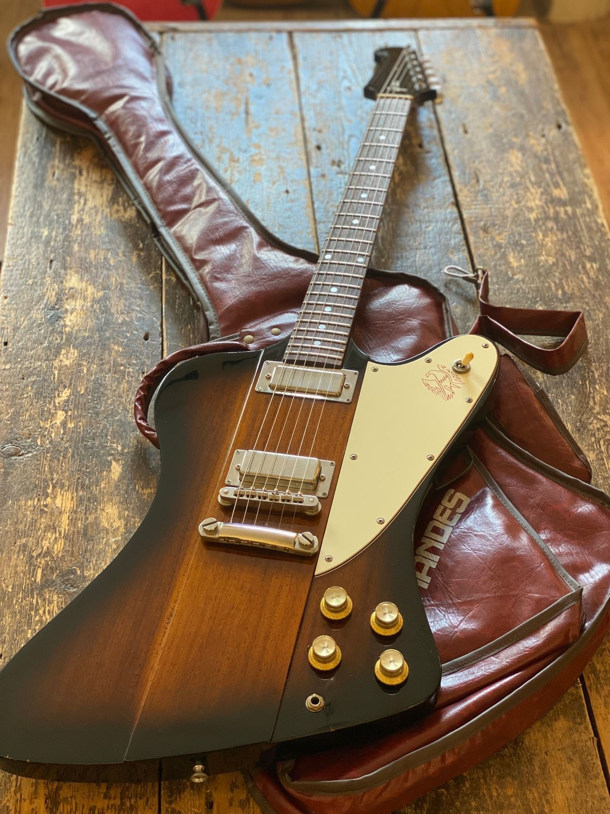 Greco Vintage Japanese Late 80's Firebird FB-70. With Fitted Leatherette Case