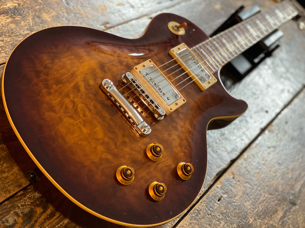Thumbnail: Tokai Vintage 1995 Love Rock LS-65 Figured Burst (Open Book Headstock) MIJ Japan