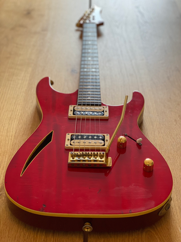 Charvel Japan CDT-80 Semi Hollowbody 1991 See Through Cherry Red