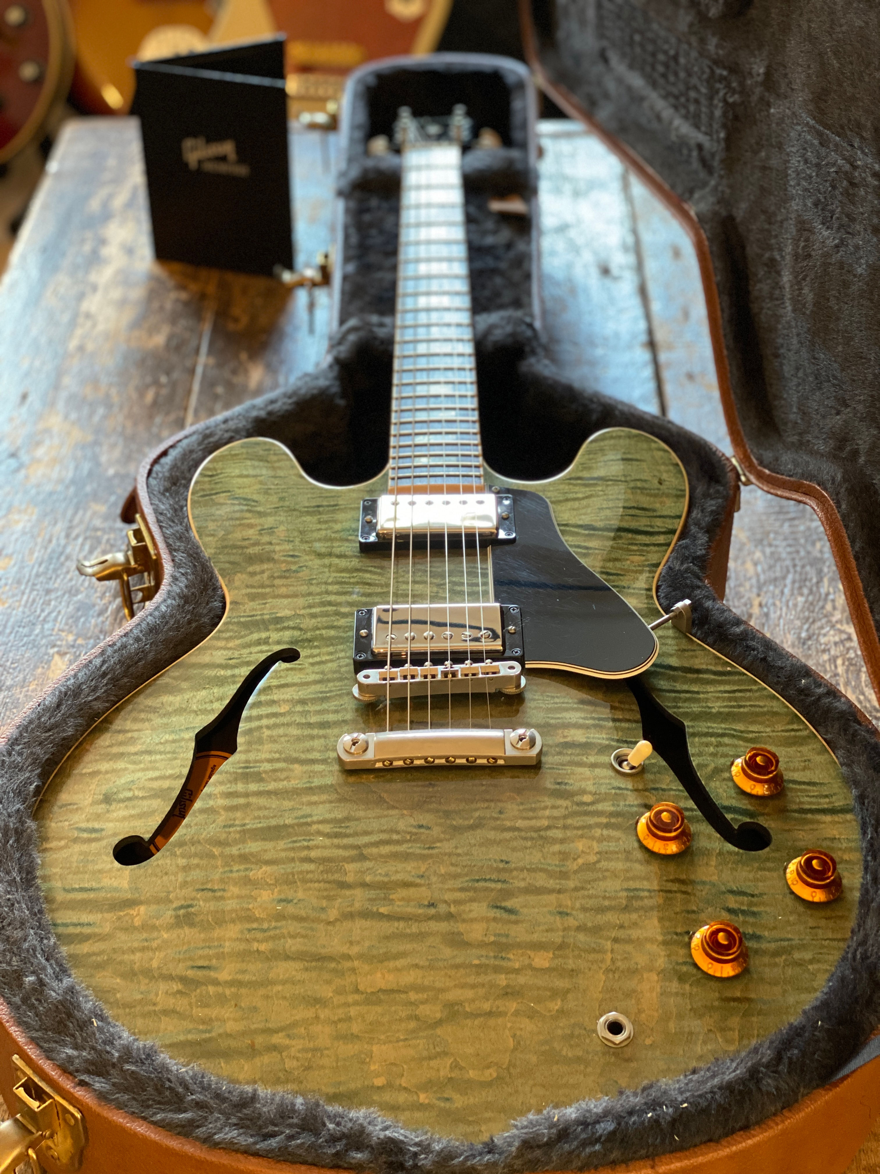 Gibson Memphis ES-335 Block Figured Indigo Blue 2016 w/ OHSC & COA