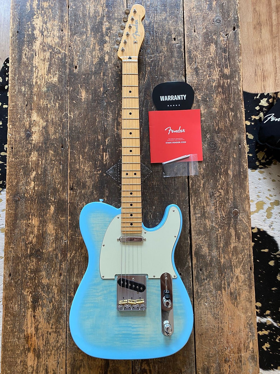 Thumbnail: Fender Japan Ltd Edt Domestic Only FSR Hybrid II Telecaster Flame Celeste Blue