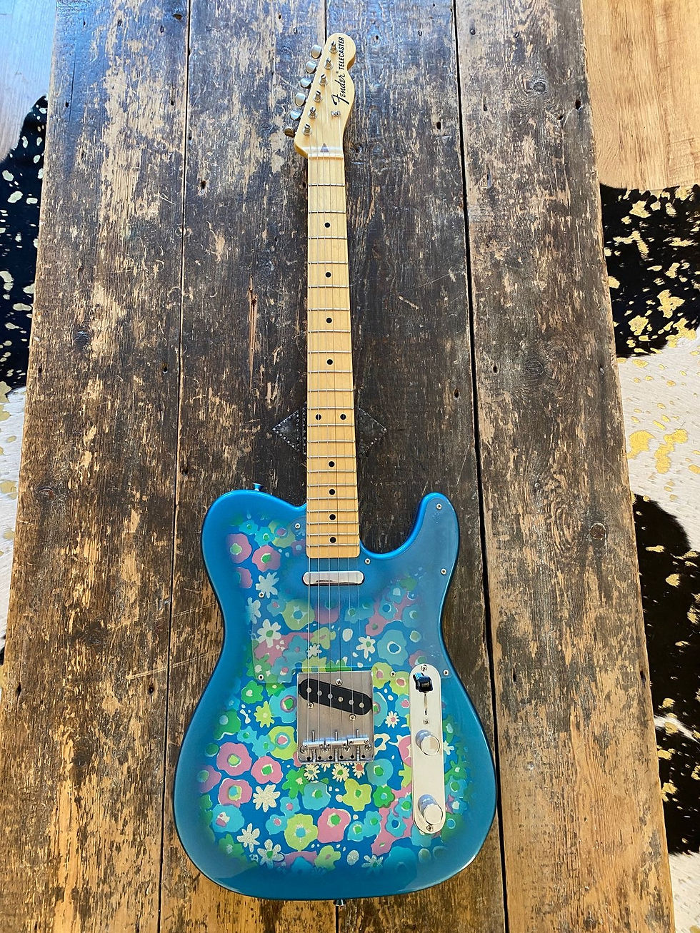 Thumbnail: Fender Japan Telecaster 1969 RI Blue Flower w/ Maple Fretboard 2010 MIJ