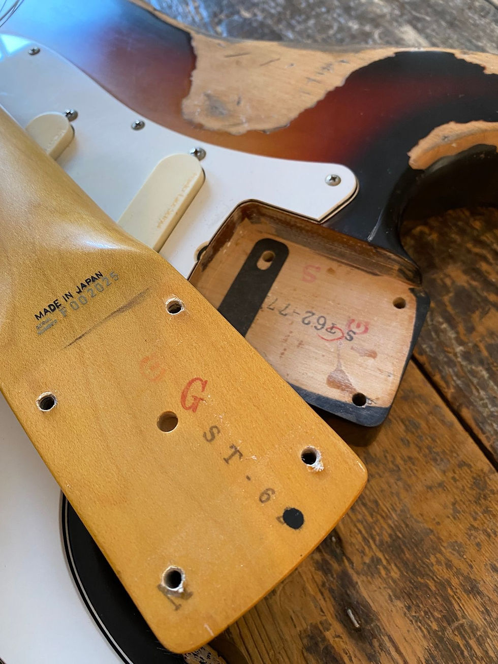 Thumbnail: Fender Vintage 1989 Stratocaster Japan 1962 RI FujiGen Three Tone Sunburst Relic