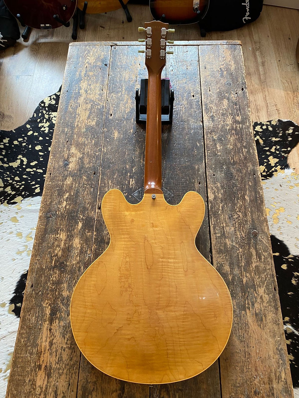 Thumbnail: Gibson Vintage 1991 ES 335 Dot Natural Figured Electric Guitar Huge Flame