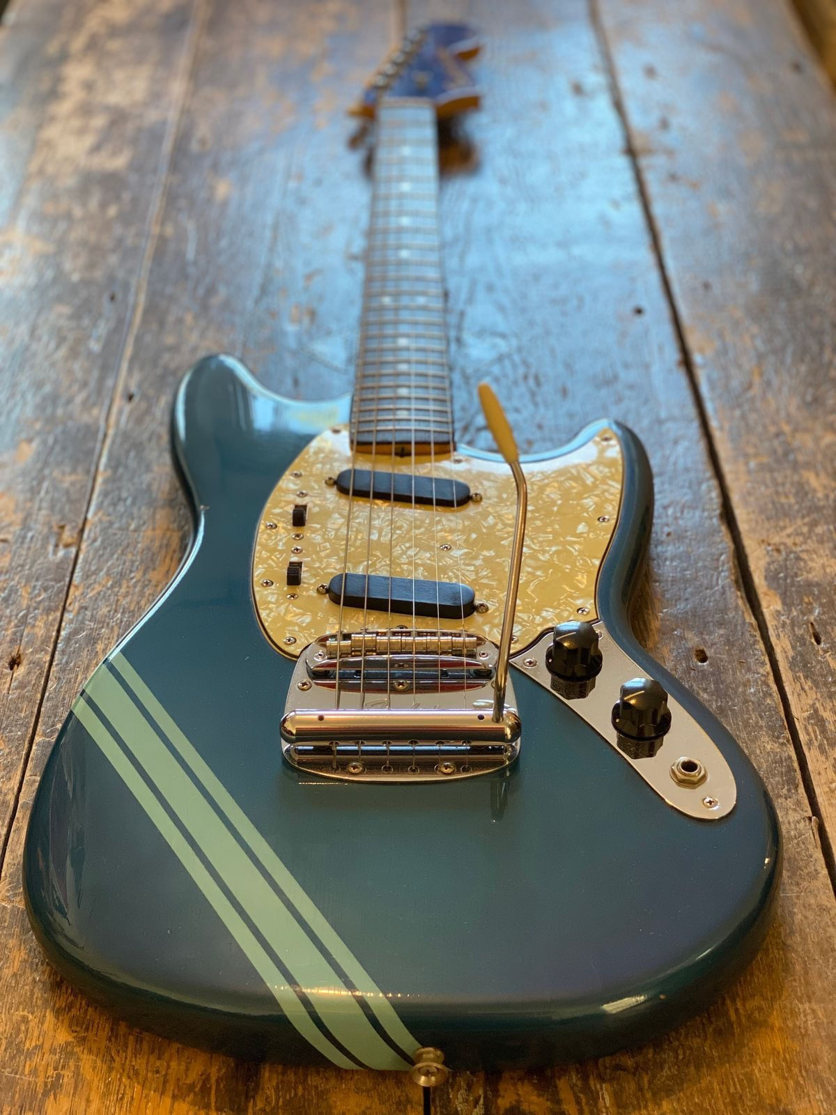 Original Vintage 1969 USA Fender Mustang Lake Placid Blue Competition w/ OHSC.