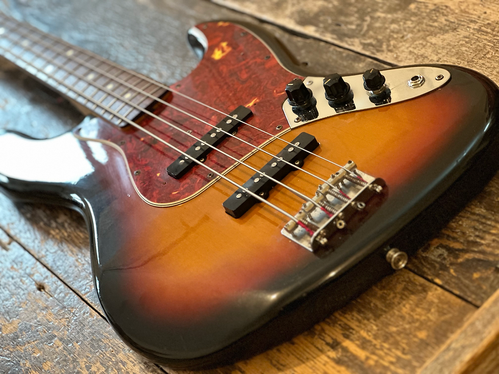 Thumbnail: Fender Japan 1962 RI FuiGen Built Jazz Bass 1995 Alder Three Tone Sunburst MIJ
