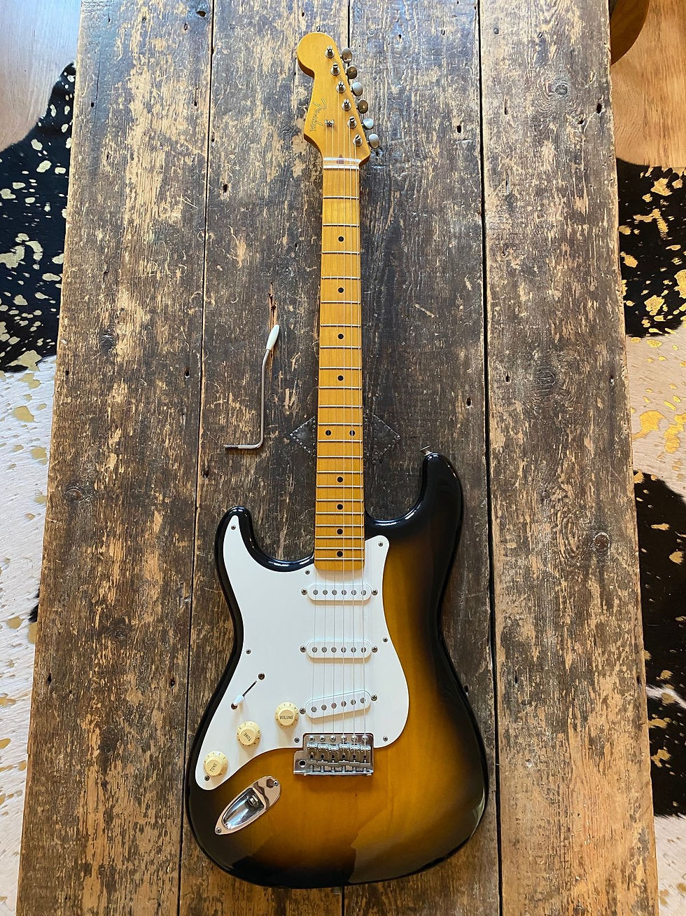 Thumbnail: LEFTY! Fender 1957 RI Stratocaster Reissue CIJ Left handed 2006 Sunburst