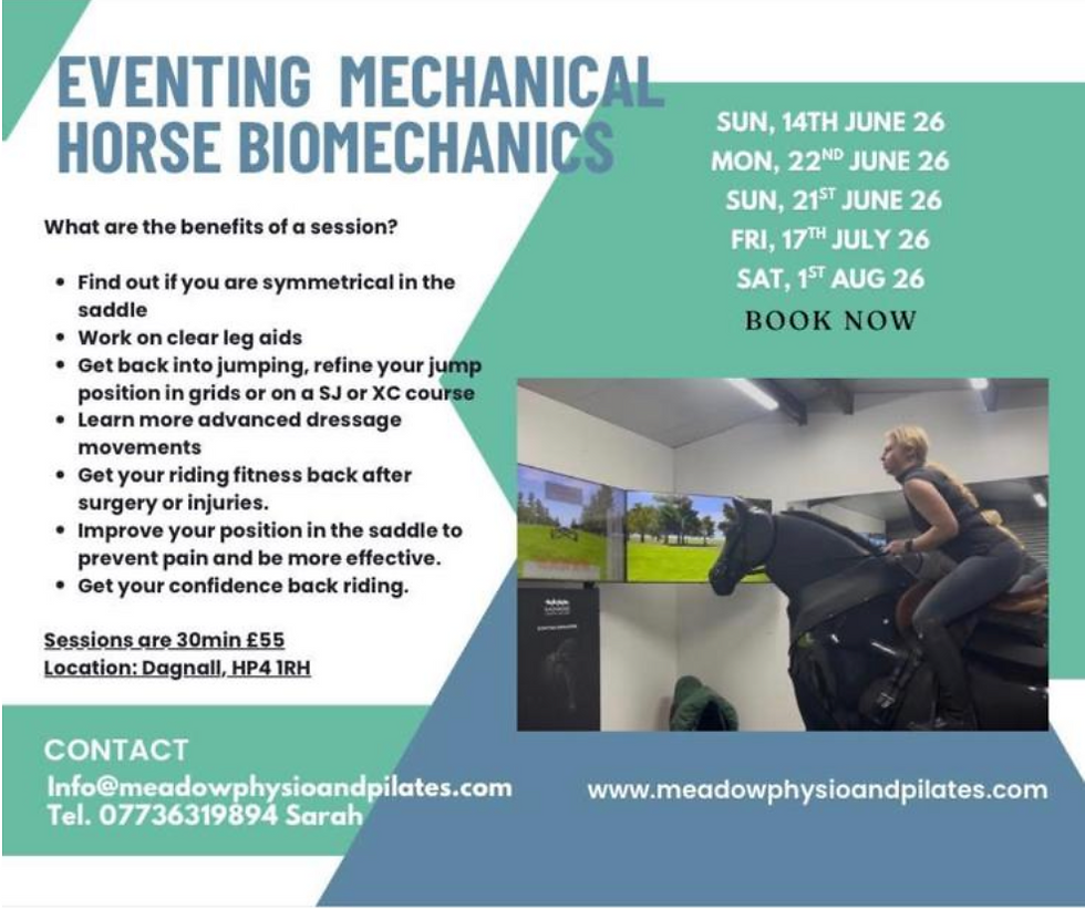 Eventing Mechanical Horse Biomechanics - 14th, 21st, 22nd June - 17th July and 1st August 2026