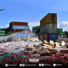 P188 million halaga ng smuggled cigarettes, sinira ng pamunuan ng pantalan ng Cagayan de Oro