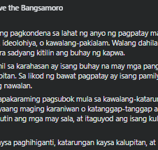 MP Atty. Omar Sema, nanawagan na manindigan laban sa karahasan at patayan