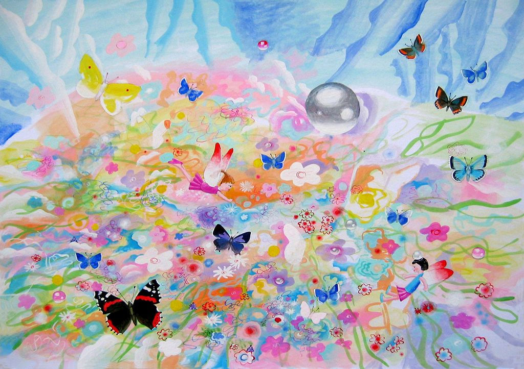 2 Fairies in Butterfly Garden