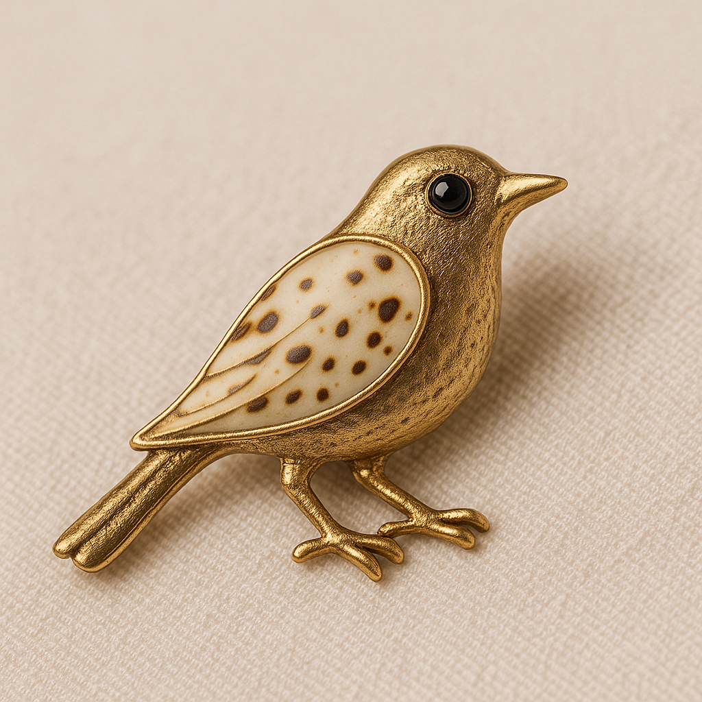 Prendedor Artesanal “Pajarito Dorado”