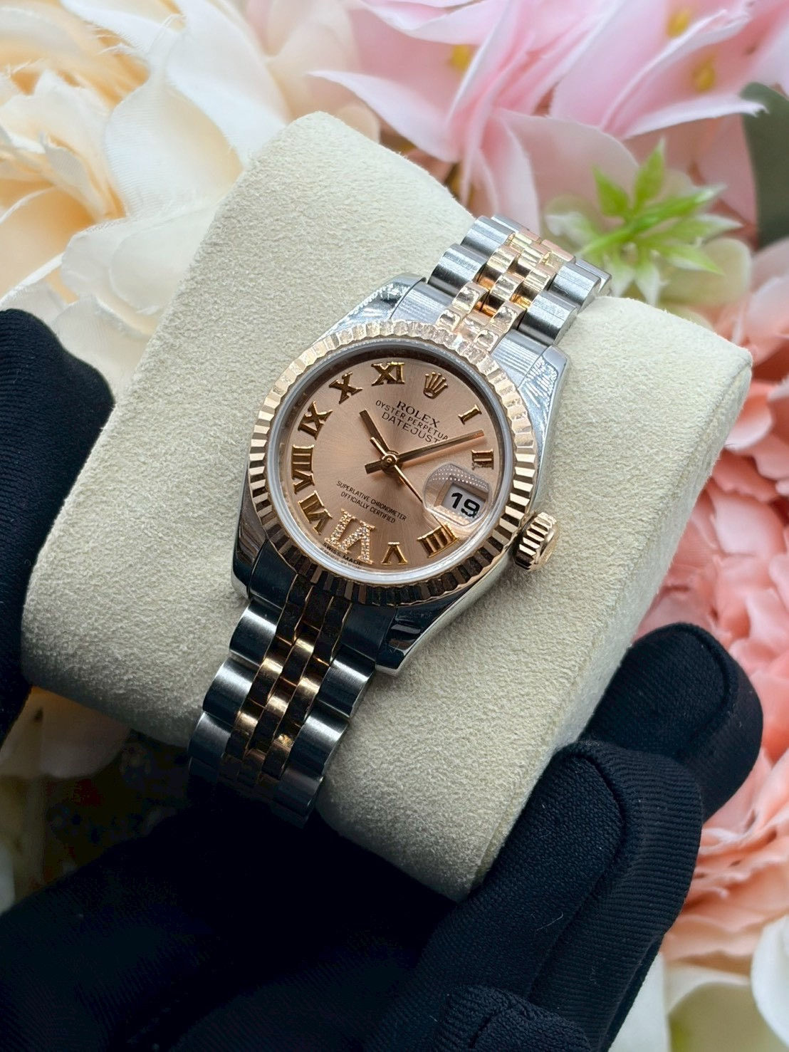 Lady Datejust Champagne Roman IV Diamond dial