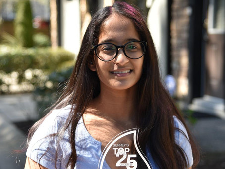 Surrey Knights Swim Club - Tavisha recognized as one of Surrey's Top 25 Under 25