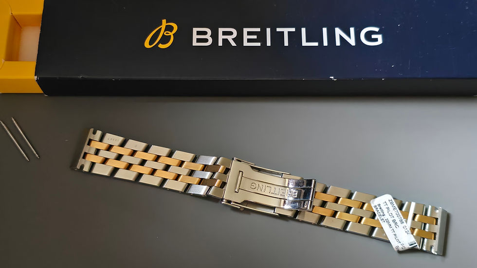 Thumbnail: Breitling 18K Bi-Colour Pilot Bracelet (Chronomat Evolution) - NOS / NEW!
