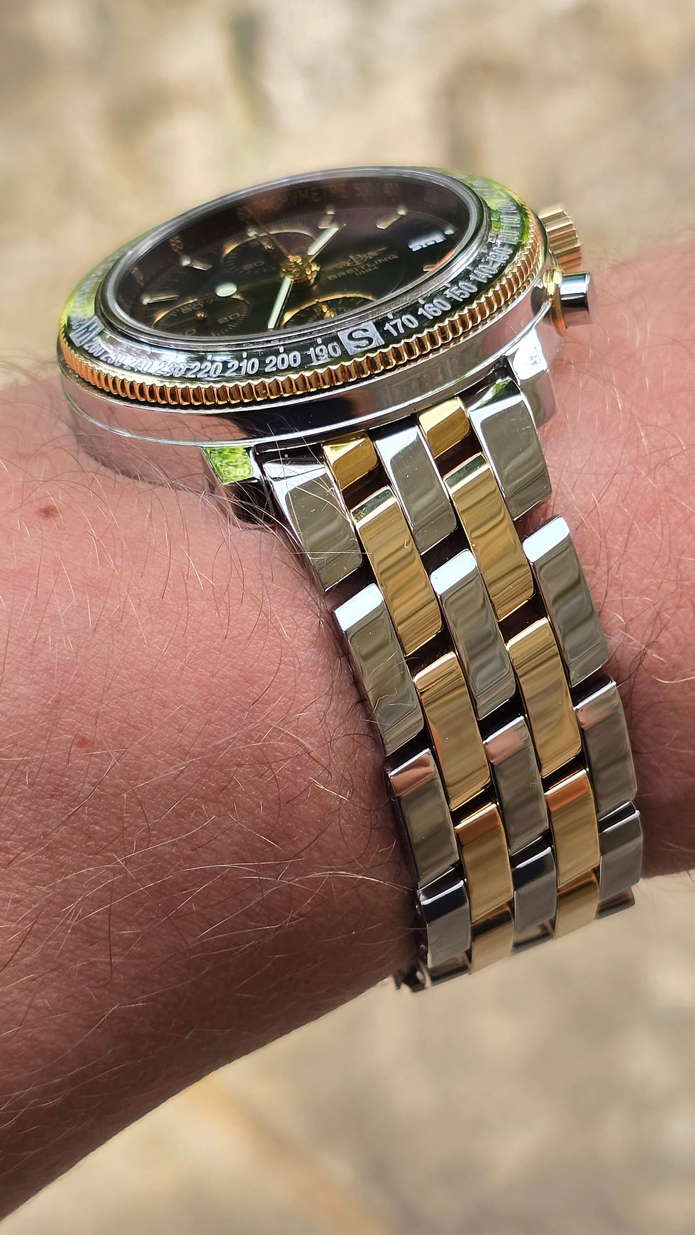 Thumbnail: NOS Condition Breitling Astromat Longitude GMT with 18k Bezel - Serviced