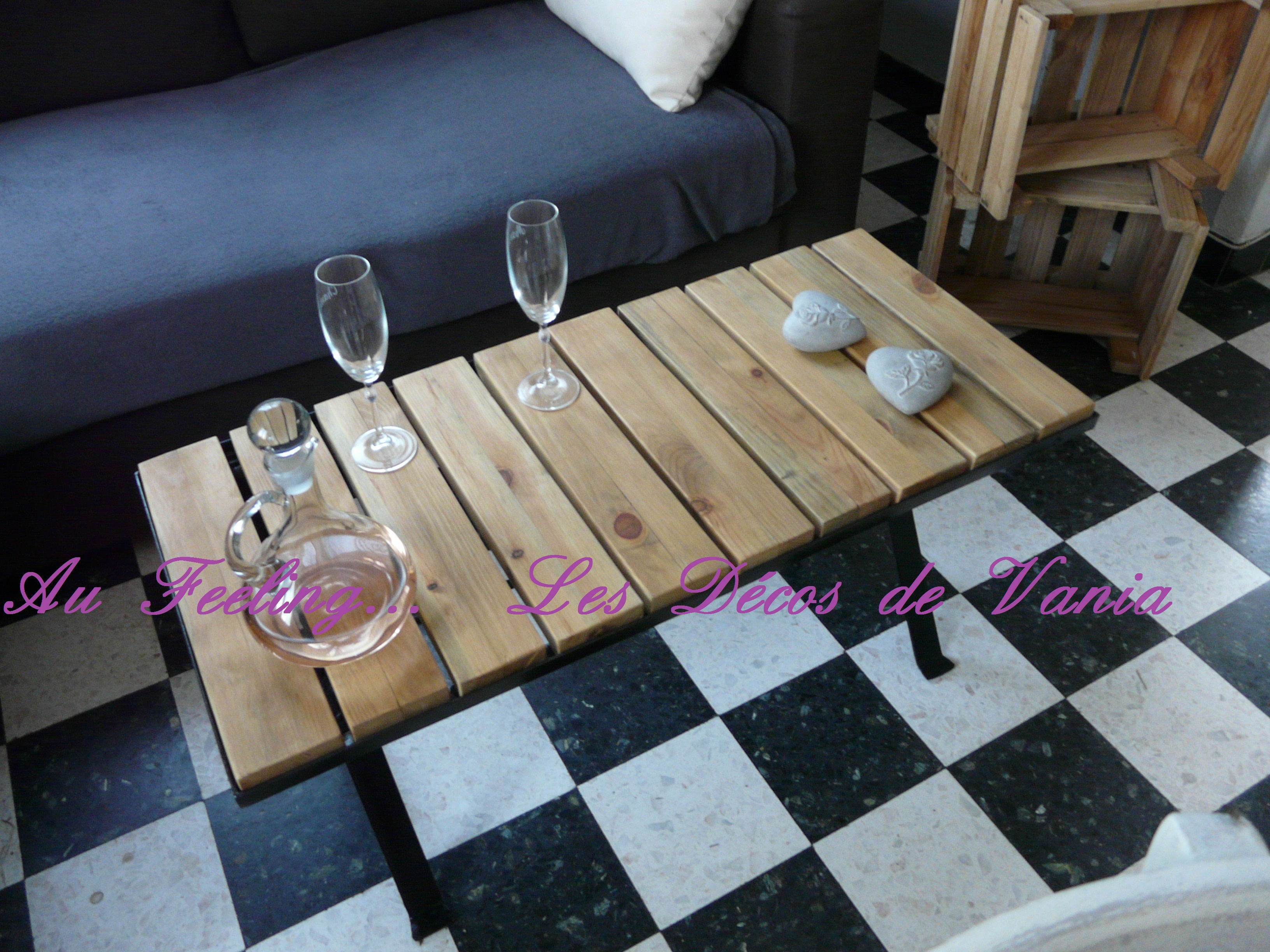 Table basse année 70' relooker