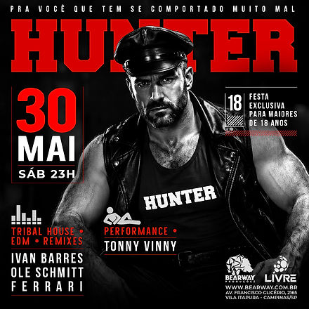Flyer da festa Hunter da Bearway