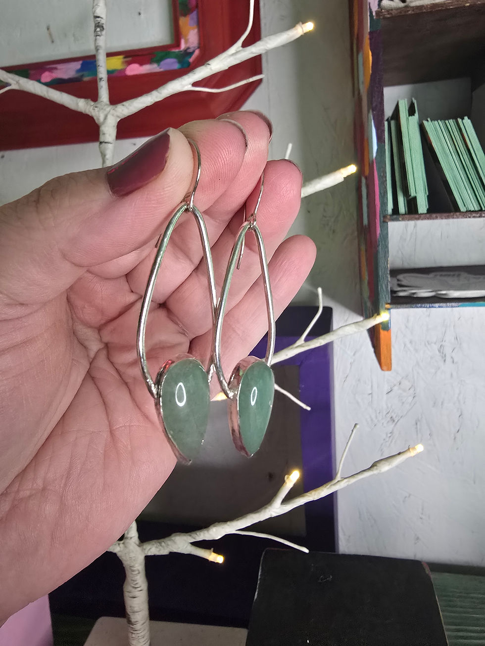 Thumbnail: Green Aventurine Teardrop Earrings