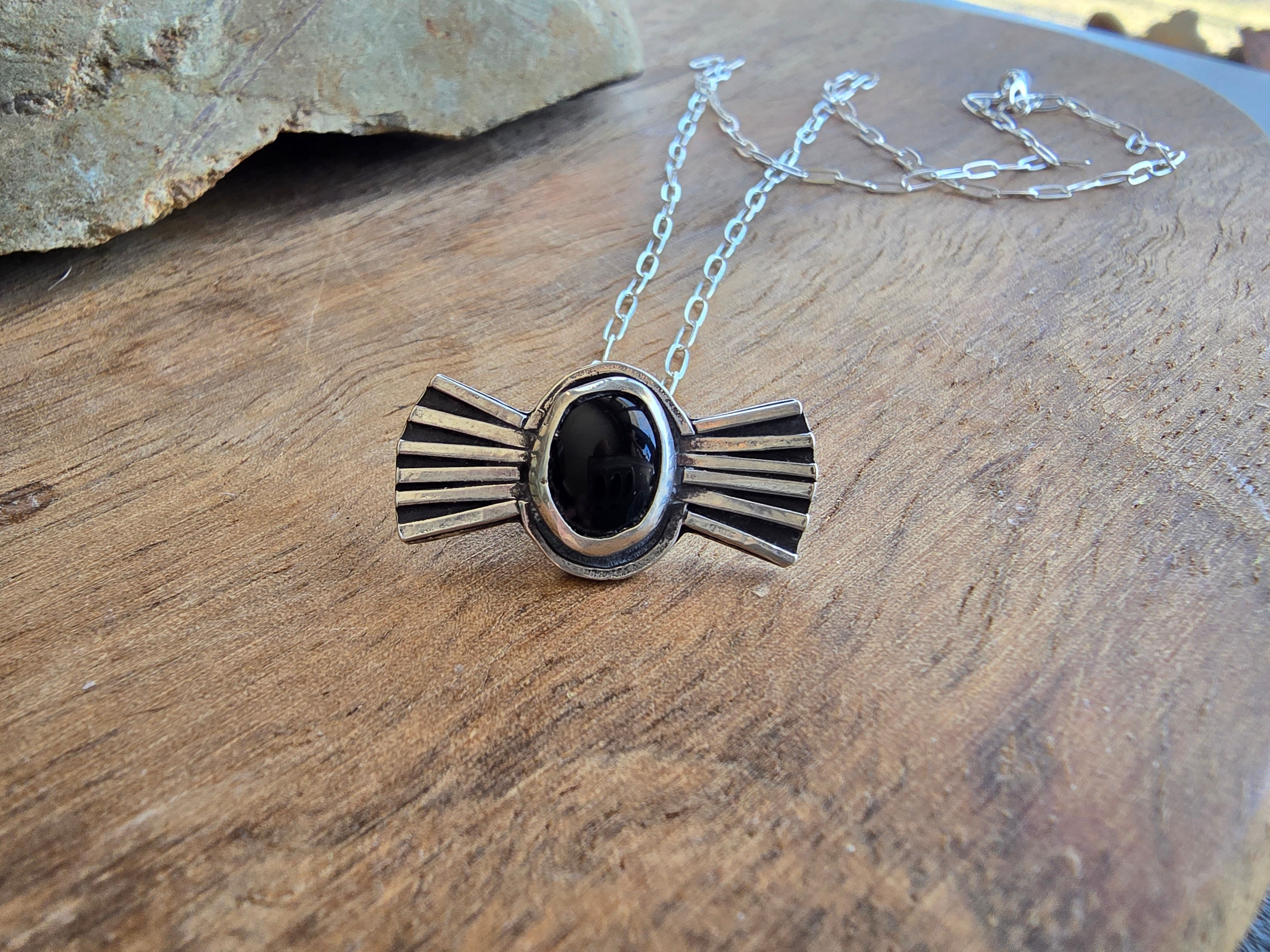 Onyx Bow Tie Pendant