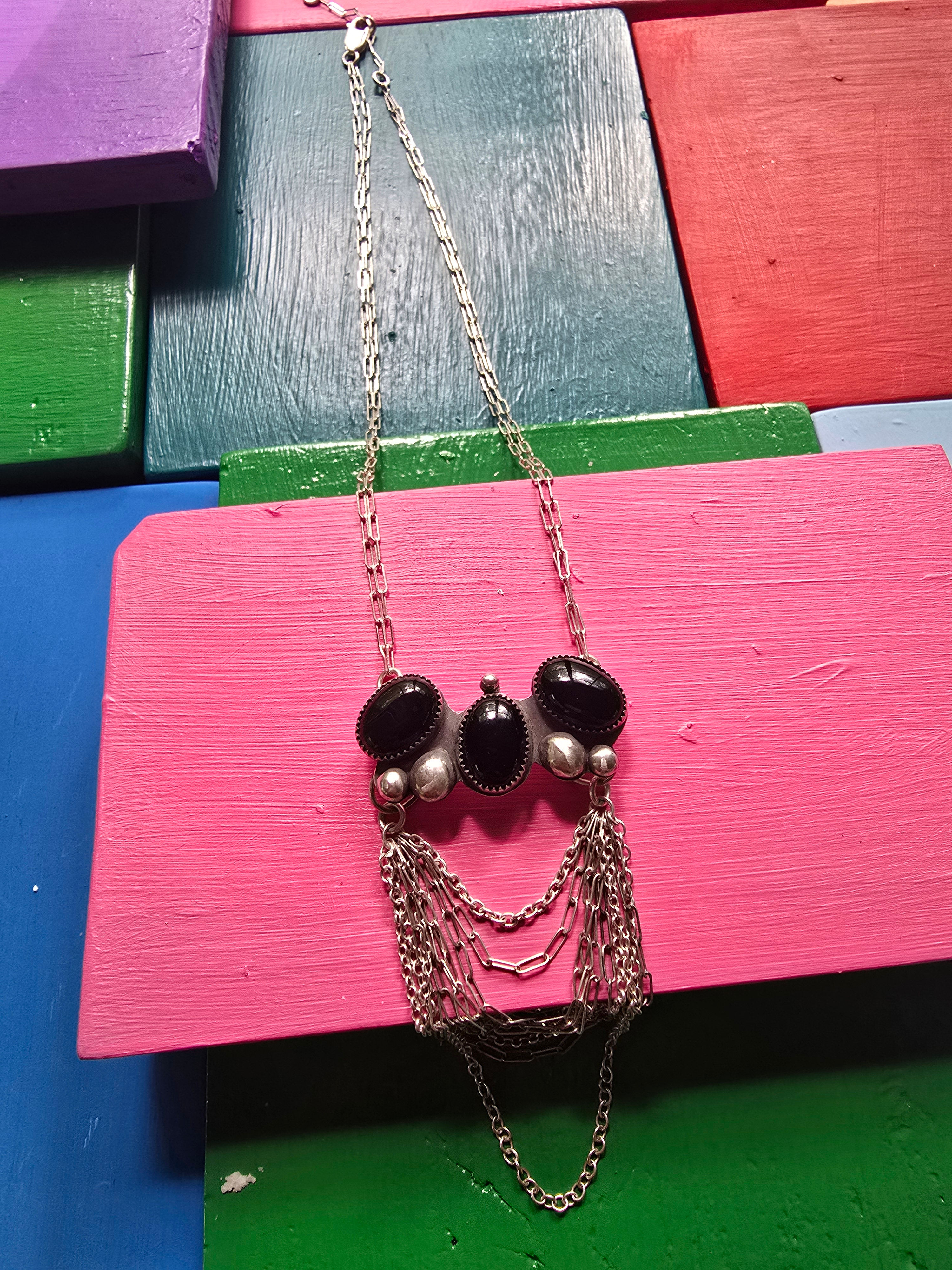 Triple Onyx Necklace
