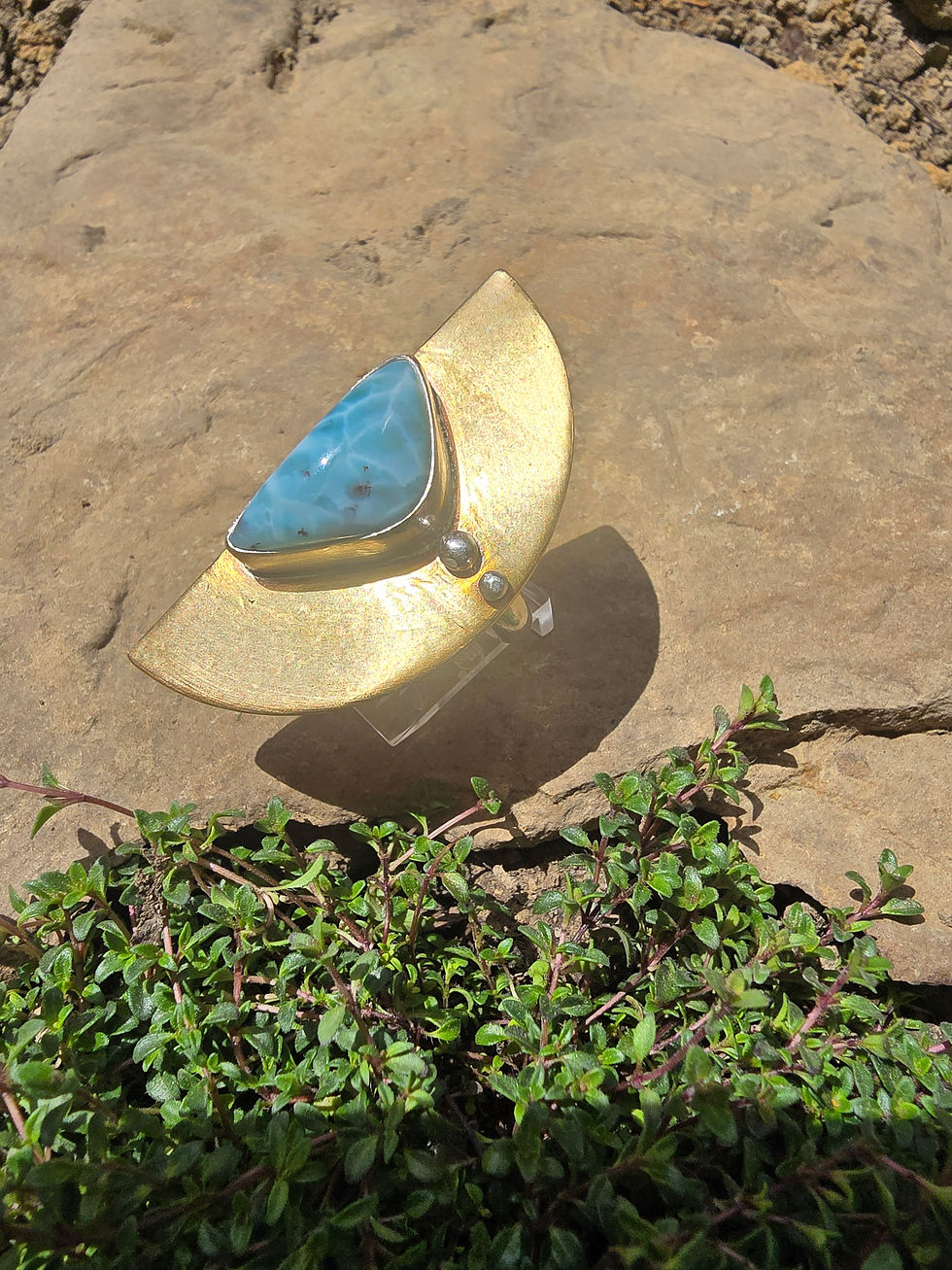 Thumbnail: Larimar and Half Circle Ring