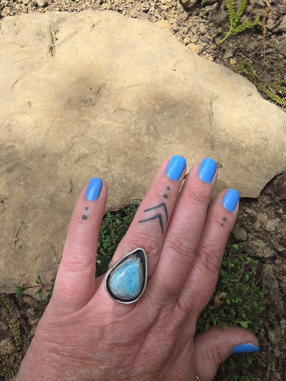 Thumbnail: Larimar Teardrop Ring