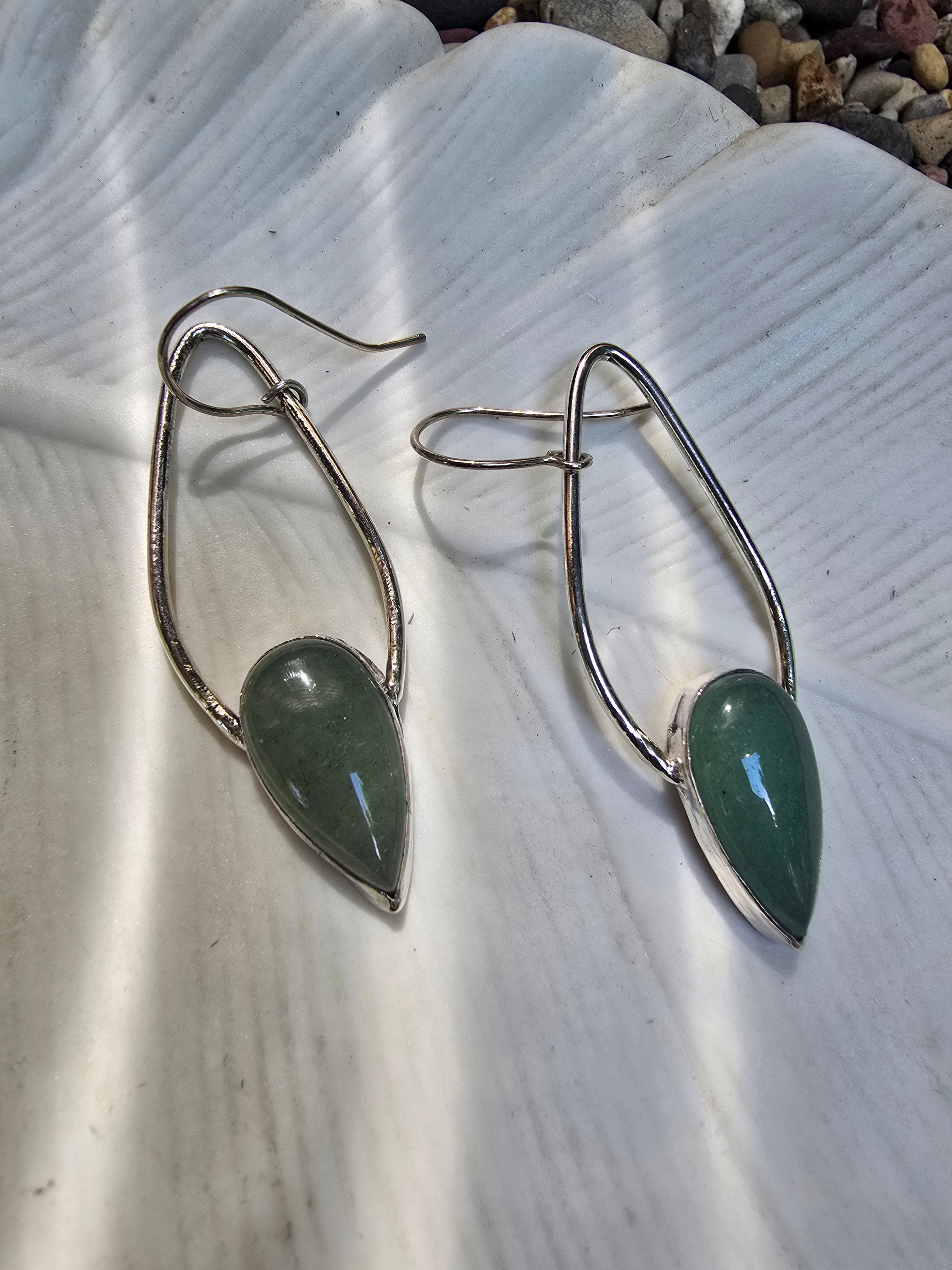 Green Aventurine Teardrop Earrings