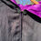 Thumbnail: SOLD. #11 Black linen line with bright purple shantung textured fabric