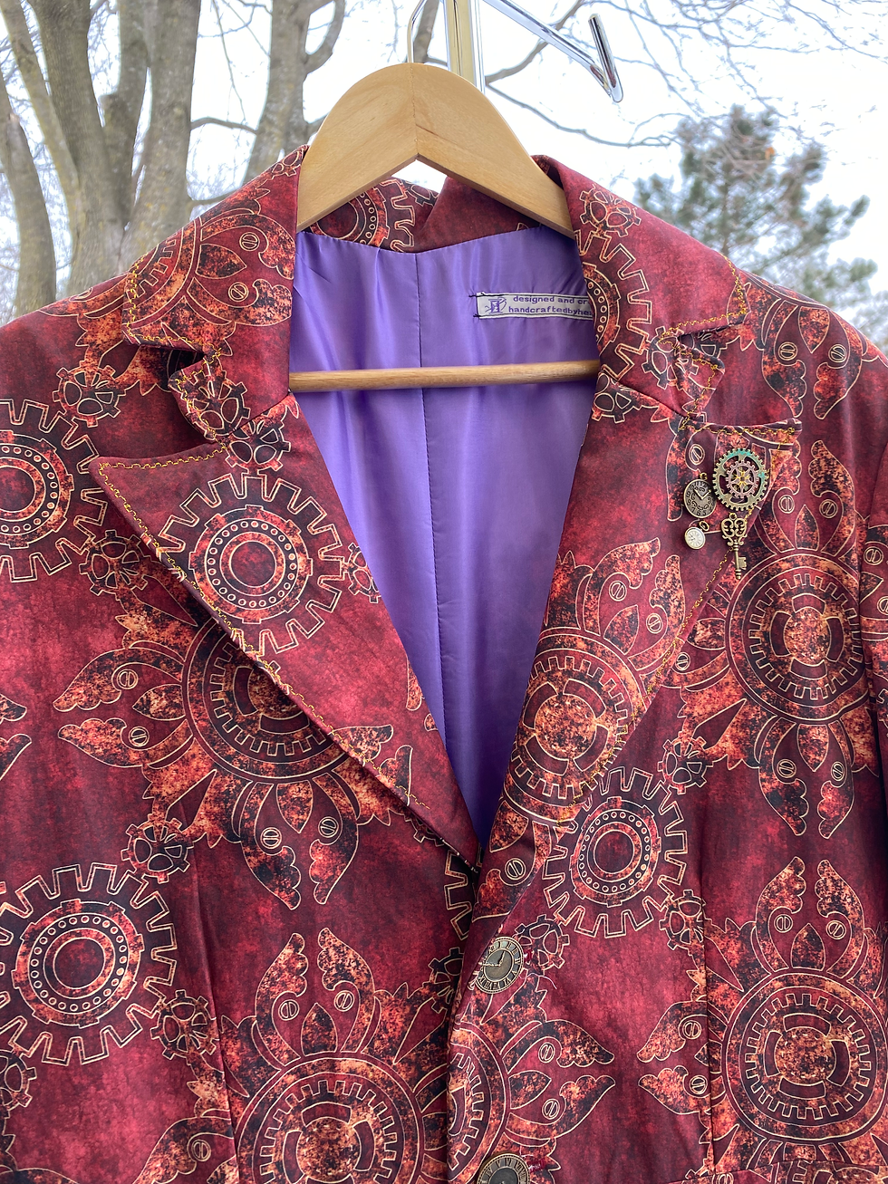 Thumbnail: #220. S-M Steampunk Men's ensemble: frock coat, vest, cravat, pants.