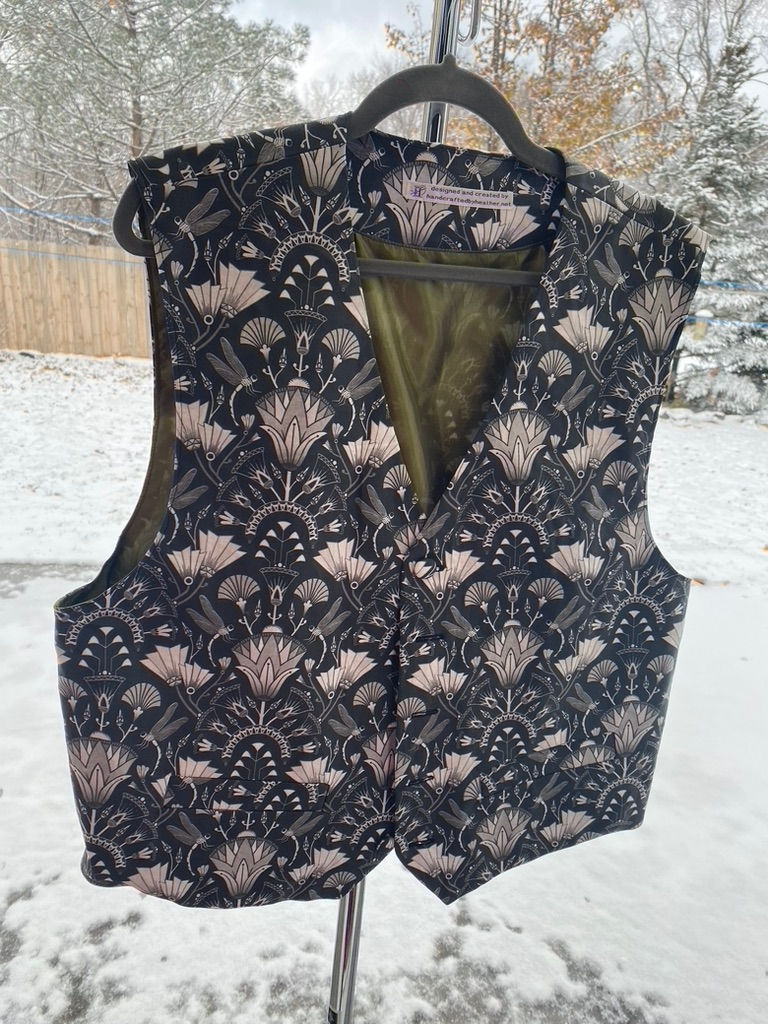 #300,#301. Black and White Egytpian/Louts patterned vests