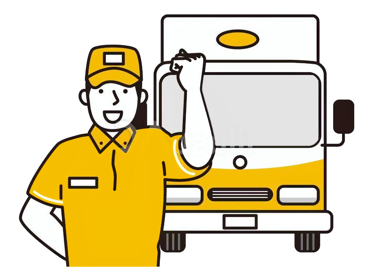 トラックと男性作業員