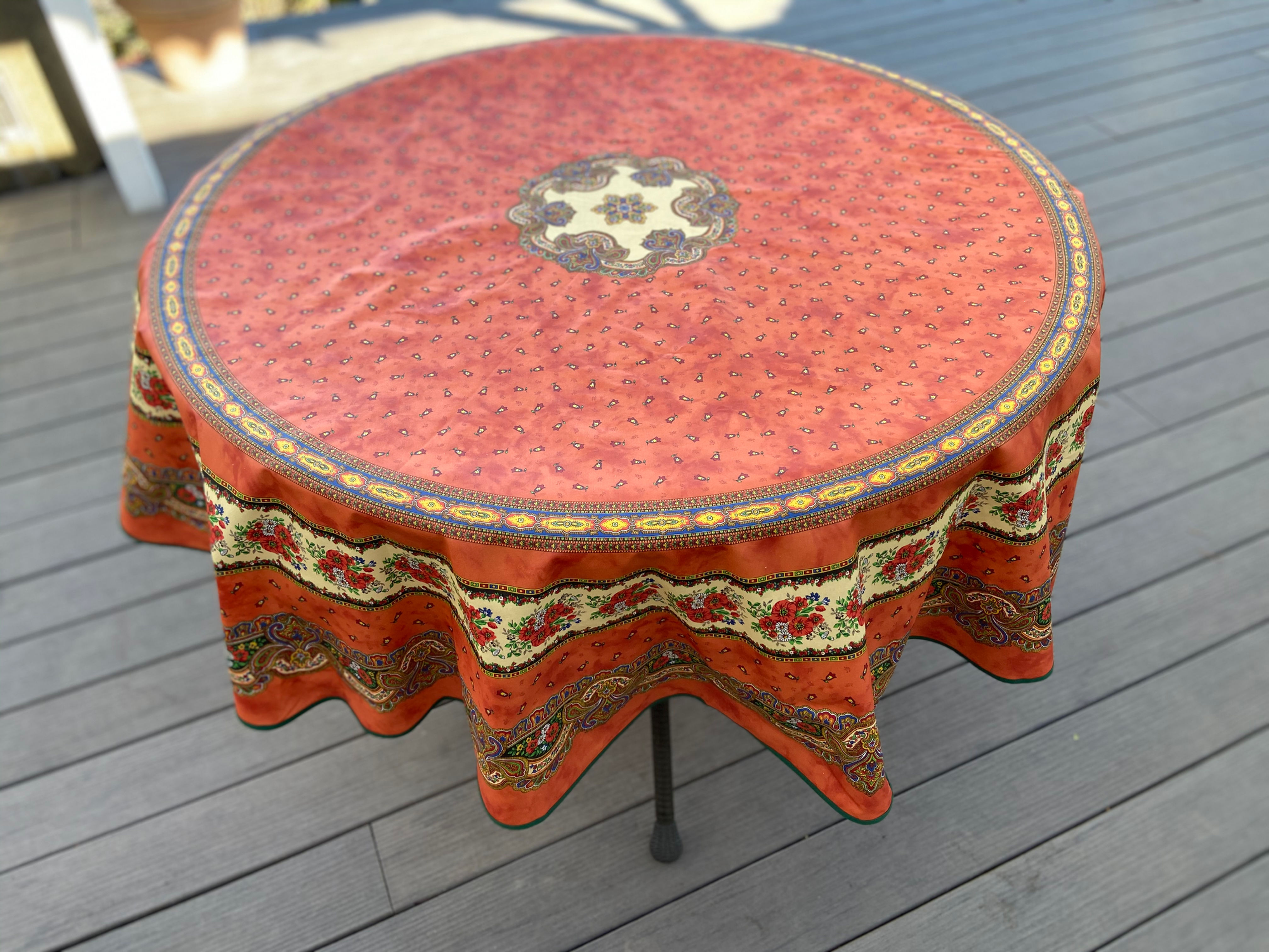 Provence Tradition Orange Coated Cotton Tablecloth