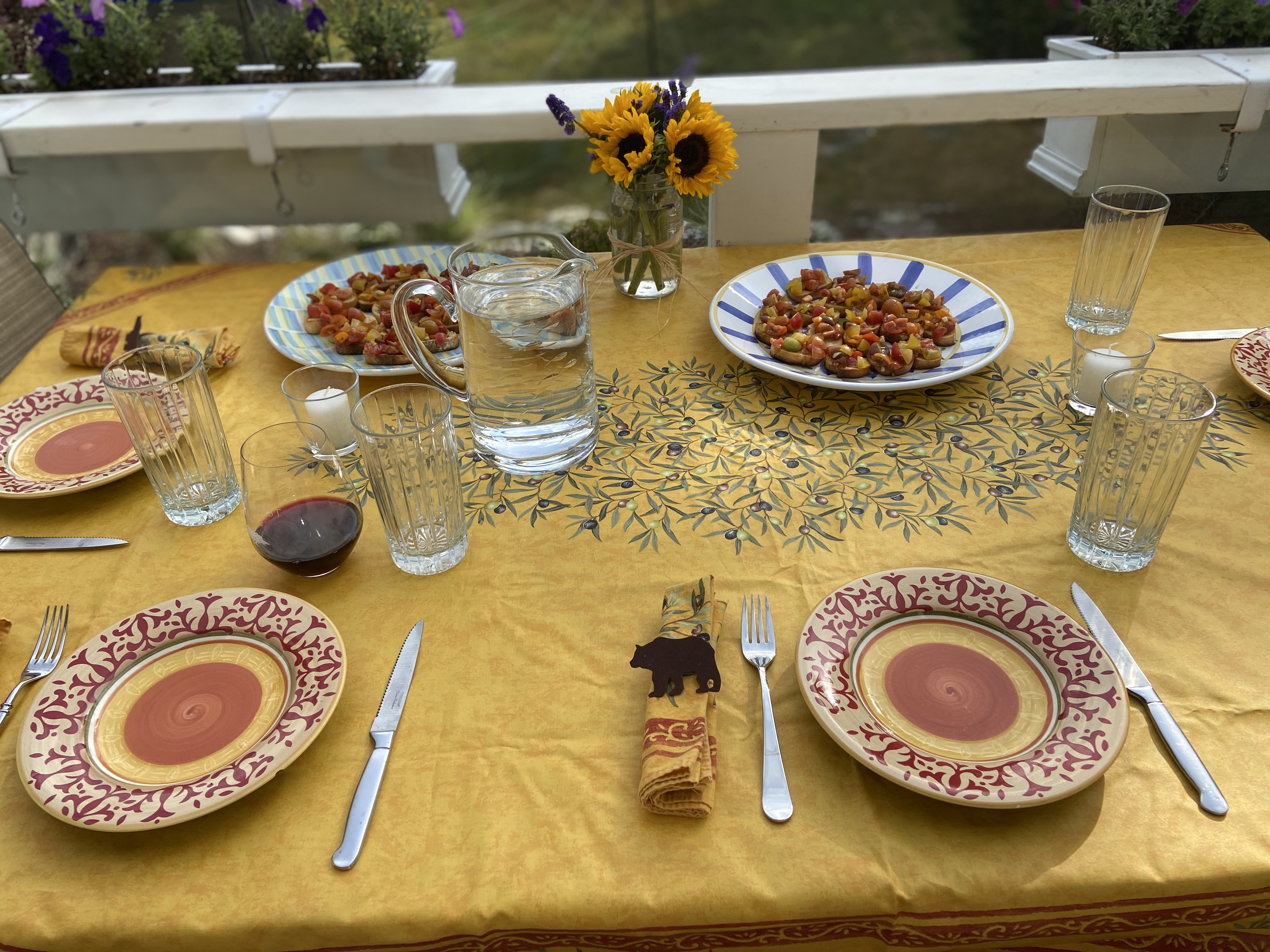 Olive Coated Cotton Tablecloth