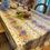 Thumbnail: Roses & Lavender Linear Coated Cotton Tablecloth
