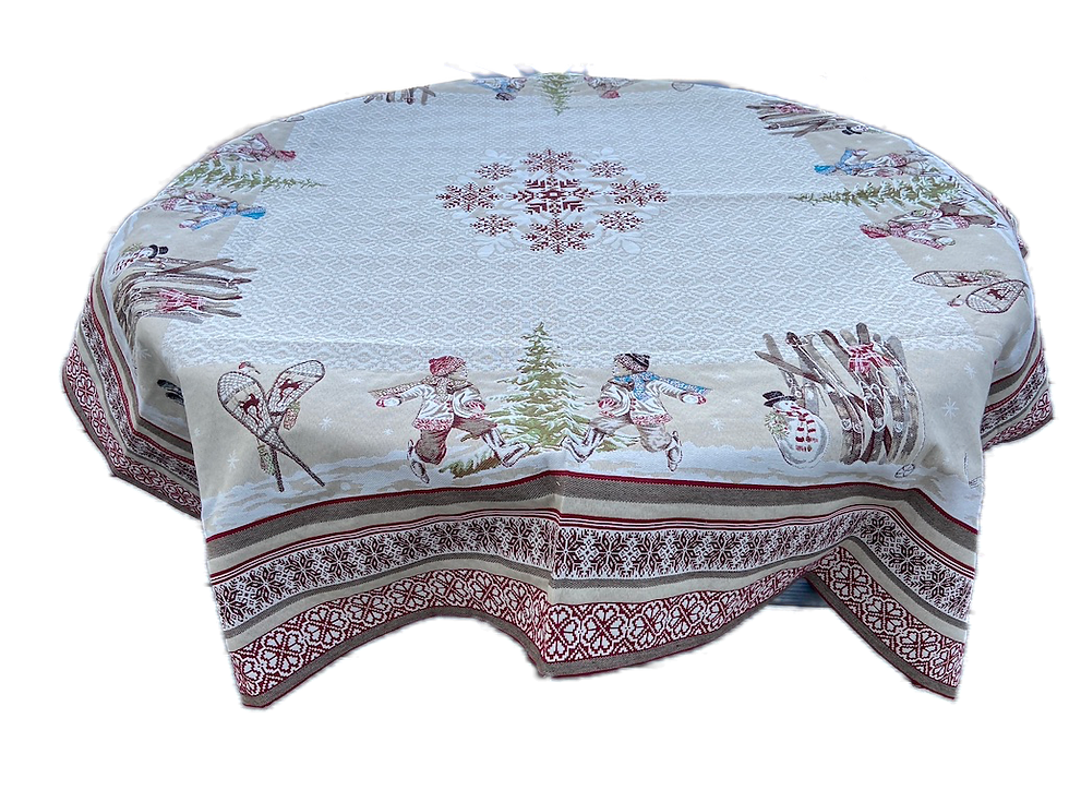 Boules de Neige Embroidered Holiday Table Toppers