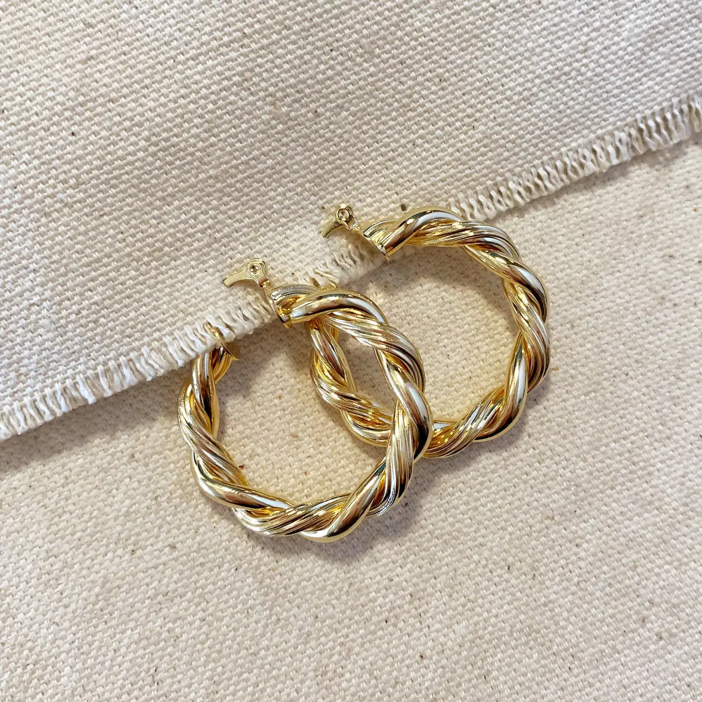 Double Twisted Tube Hoop Earrings