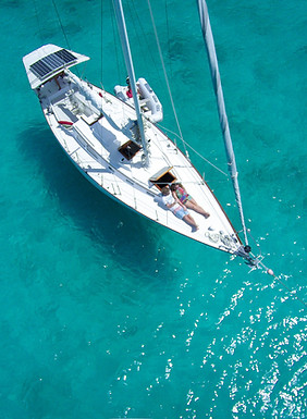 Bateau à voile Vue de dessus