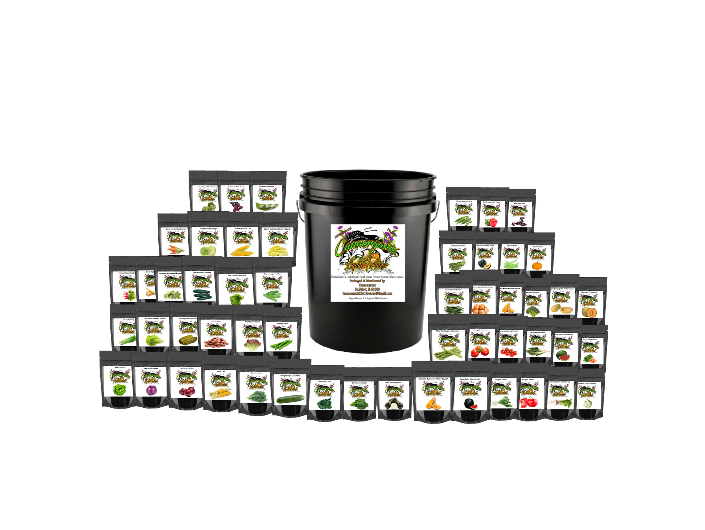 Garden Fertilizer, 5 Gallon + Free 40 Vegetable & Fruit Seed Variety