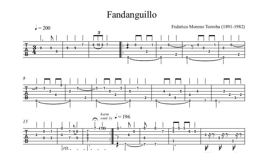 Fandanguillo Guitar Tab