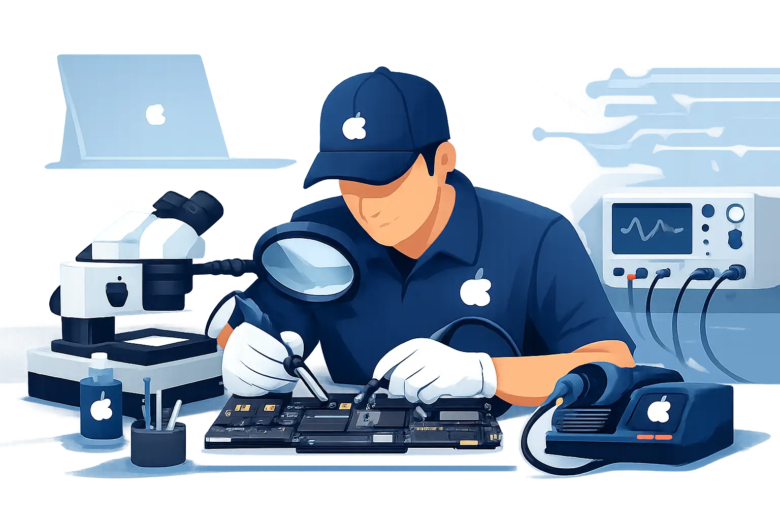 Guía de reparación de placa lógica MacBook
