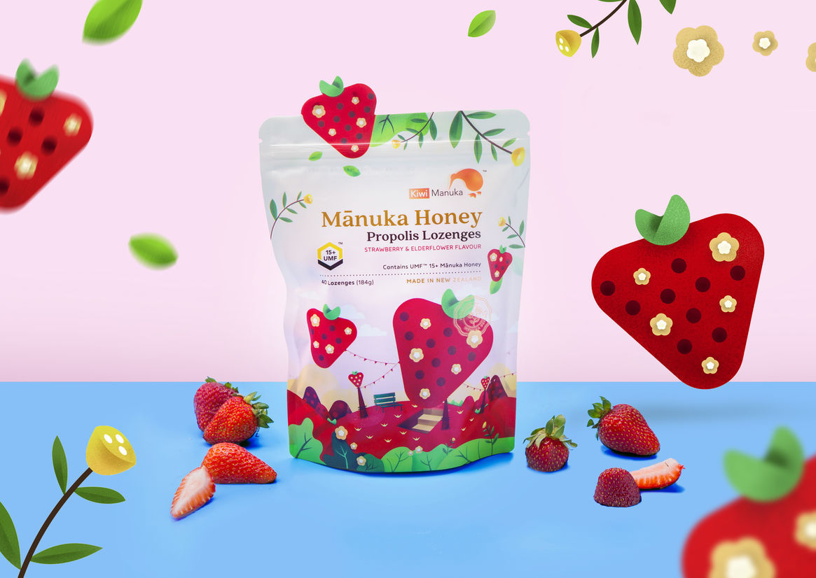 麥盧卡蜂蜜蜂膠喉糖(草莓接骨木花) UMF®15+ 的副本