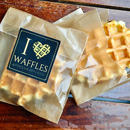 Grab one of our classic Liége style waffles for home! Pop it in the toaster for the perfect breakfast on the go.