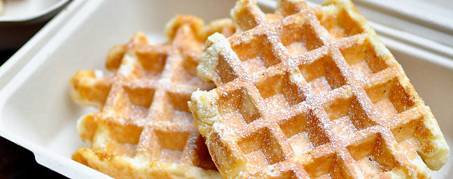 Waffle perfection. Brioche style dough loaded up with caramelized clusters of Belgian pearl sugar. Dense, buttery, crunchy, moist, and a whole host of other delightful words could be used to describe this waffle!