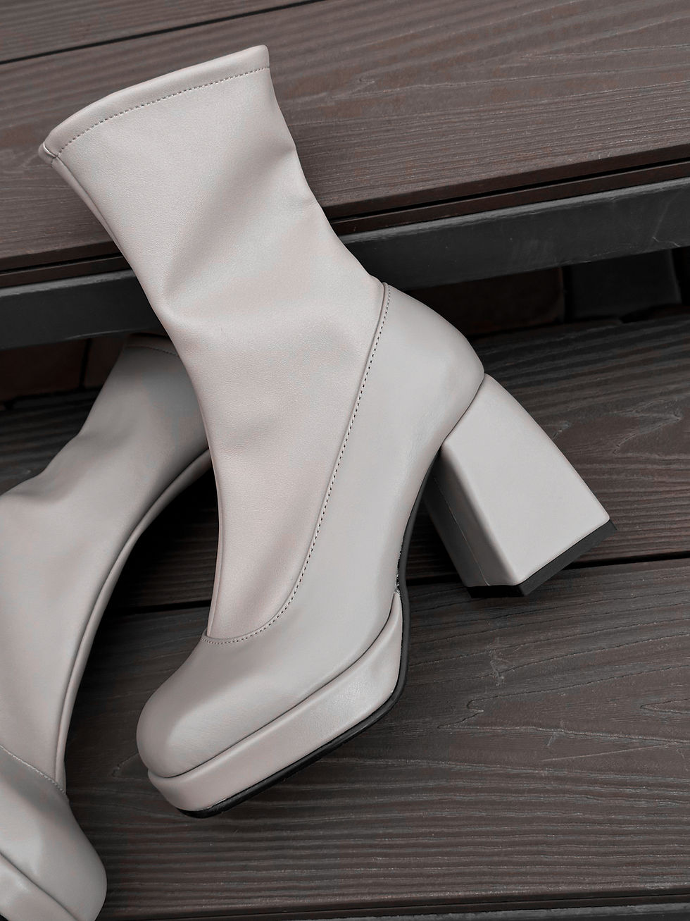 Миниатюра: Женские утепленные ботильоны OCEAN кожаные бежевые